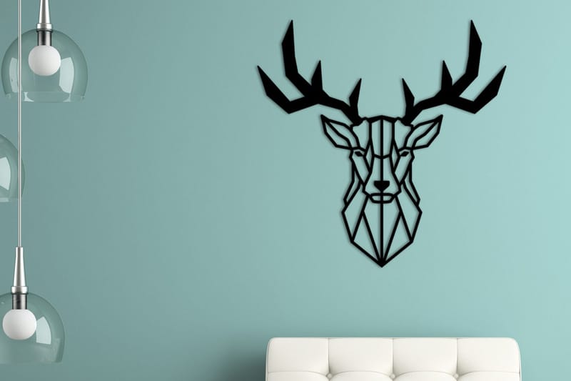 Deer2 Vægdekor, Sort