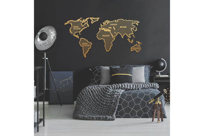 Dekorativ Vægdekor 120x65 cm - GOLD - Boligtilbehør - Vægdekoration - Skilt - Emaljeskilte