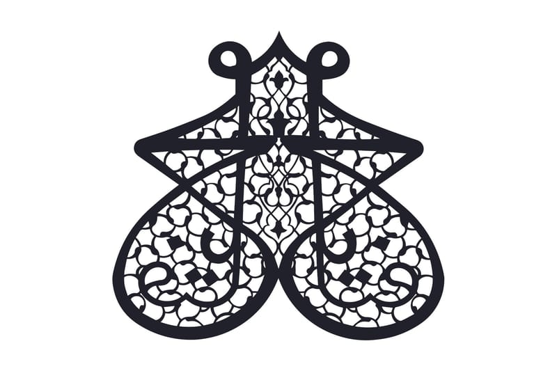 Dekorativ Vægdekor 35x70 cm, Sort