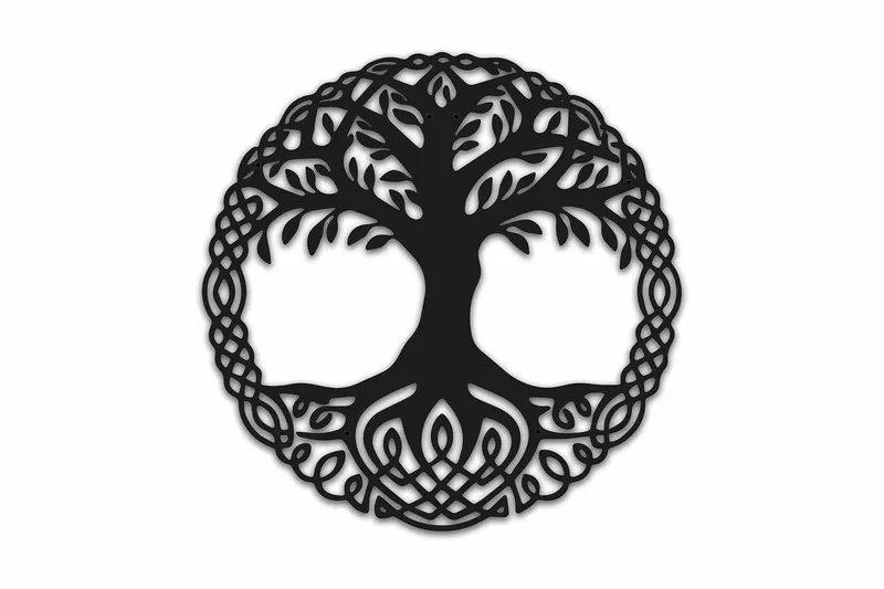 Dekorativ Vægdekor 49x49 cm, Sort