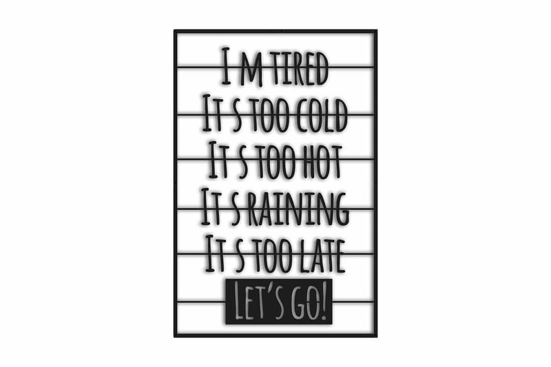 Dekorativ Vægdekor 49x74 cm, Sort