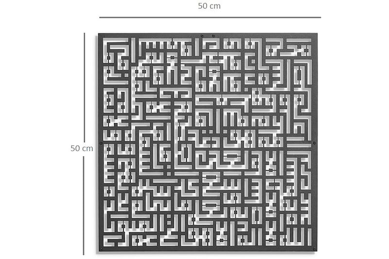 Dekorativ Vægdekor 50x50 cm - Sort - Emaljeskilte