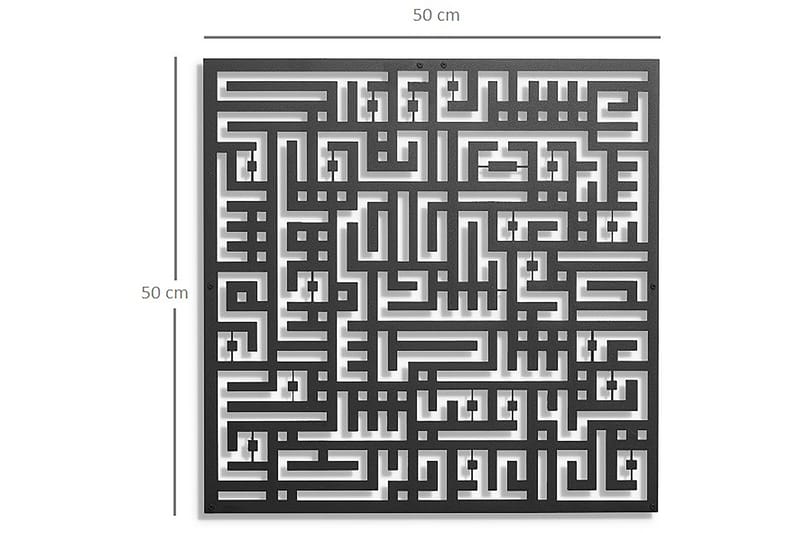 Dekorativ Vægdekor 50x50 cm - Sort - Emaljeskilte