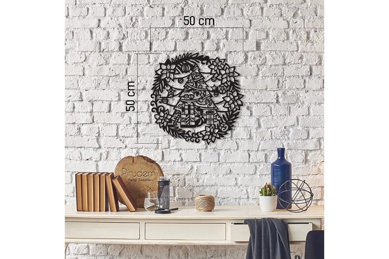 Dekorativ Vægdekor 50x50 cm - Sort - Emaljeskilte