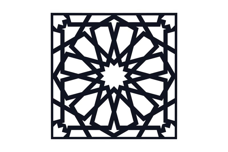 Dekorativ Vægdekor 50x50 cm, Sort