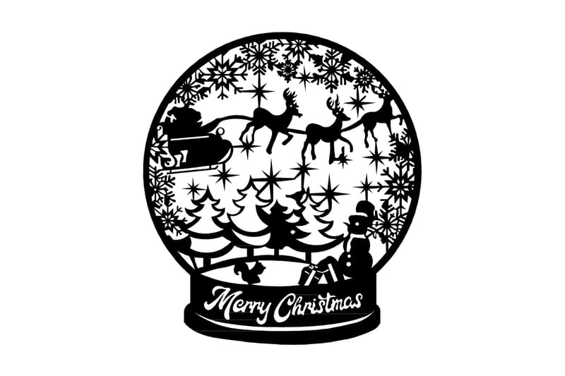 Dekorativ Vægdekor 50x50 cm, Sort