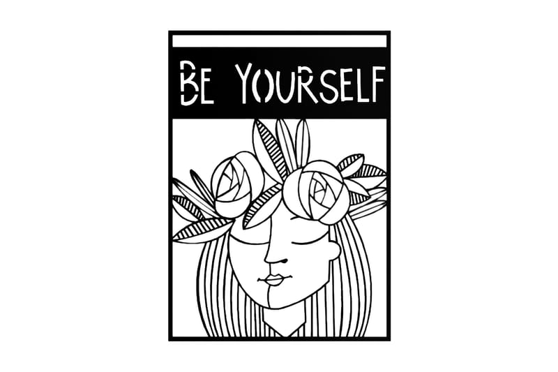 Dekorativ Vægdekor 50x70 cm, Sort