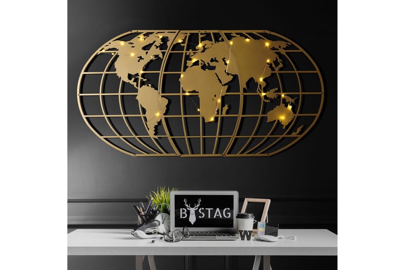 Dekorativ Vægdekor 60x120 cm - GOLD - Boligtilbehør - Vægdekoration - Skilt - Emaljeskilte