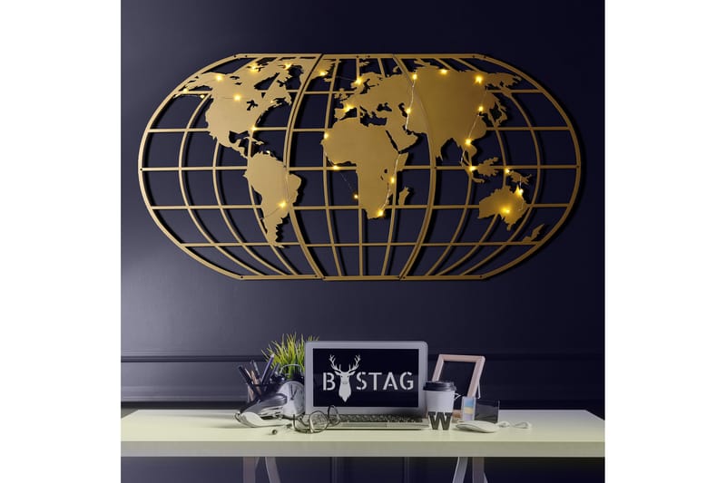 Dekorativ Vægdekor 60x120 cm - GOLD - Boligtilbehør - Vægdekoration - Skilt - Emaljeskilte