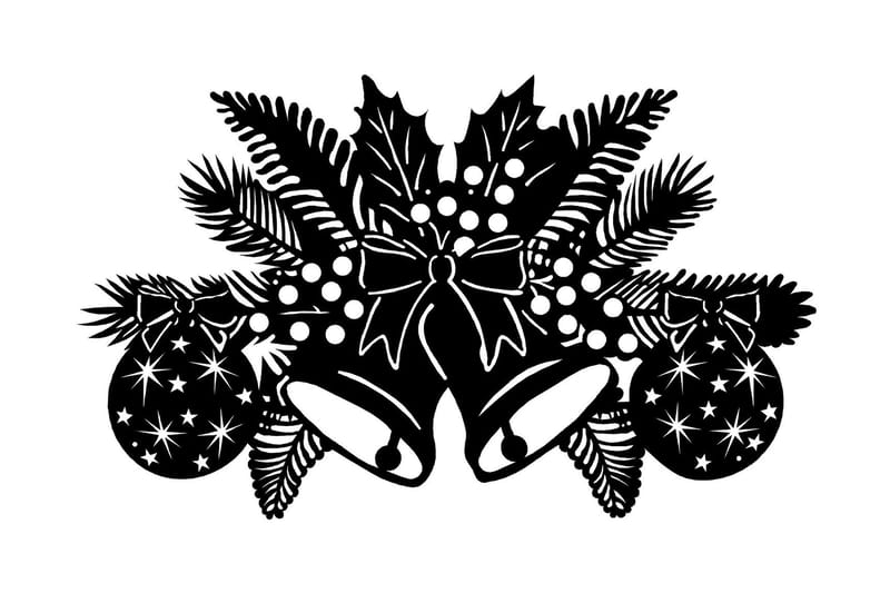 Dekorativ Vægdekor 70x42 cm, Sort