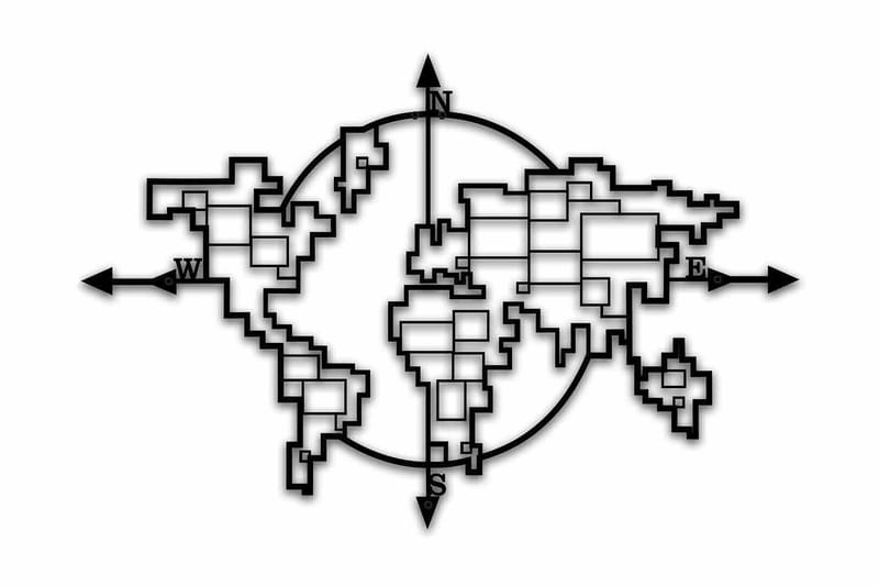 Dekorativ Vægdekor 74x49 cm, Sort