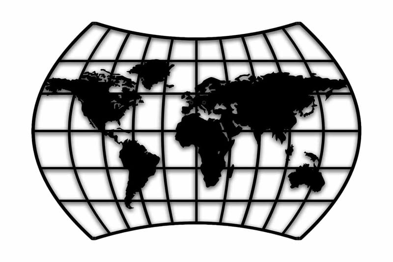 Dekorativ Vægdekor 74x49 cm, Sort