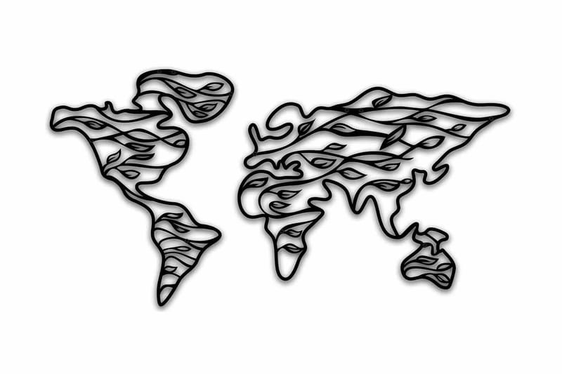 Dekorativ Vægdekor 91x47 cm, Sort