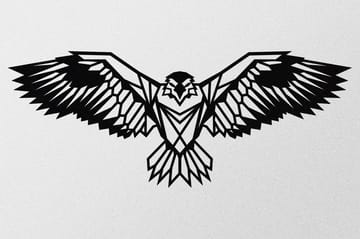Eagle 3 Metal Decor Vægdekor - Sort - Boligtilbehør - Vægdekoration - Skilt - Emaljeskilte