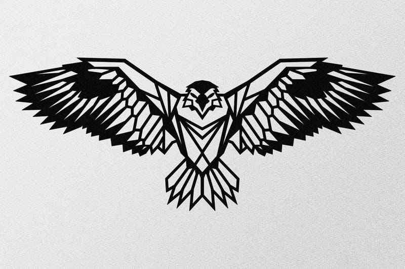 Eagle 3 Metal Decor Vægdekor, Sort