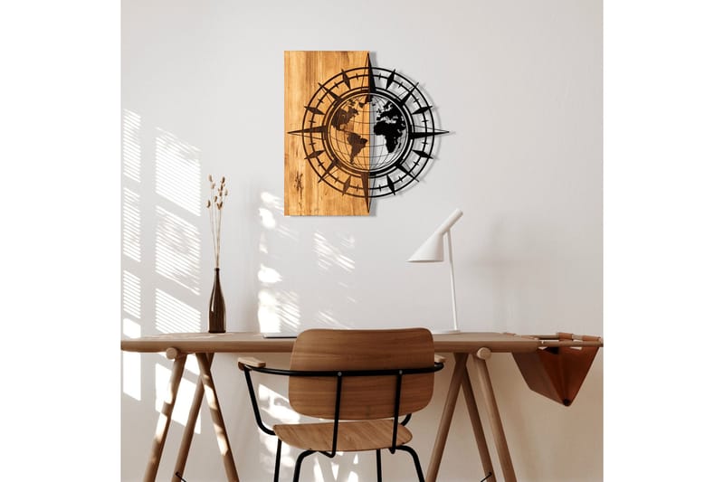 Esila Vægdekor - Sort/Valnød - Boligtilbehør - Vægdekoration - Skilt - Emaljeskilte