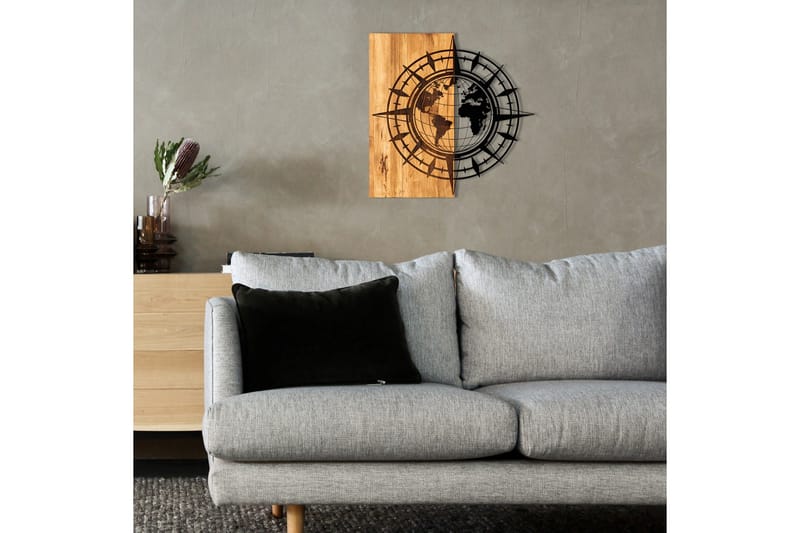 Esila Vægdekor - Sort/Valnød - Boligtilbehør - Vægdekoration - Skilt - Emaljeskilte