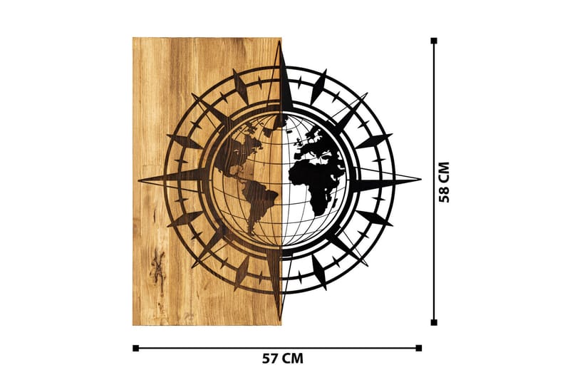 Esila Vægdekor - Sort/Valnød - Boligtilbehør - Vægdekoration - Skilt - Emaljeskilte
