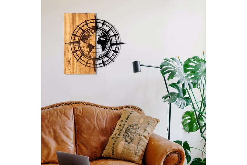 Esila Vægdekor - Sort/Valnød - Boligtilbehør - Vægdekoration - Skilt - Emaljeskilte