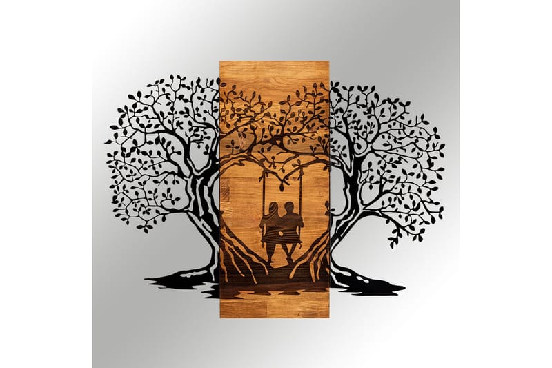 Eva Vægdekor - Sort/Valnød - Boligtilbehør - Vægdekoration - Skilt - Emaljeskilte