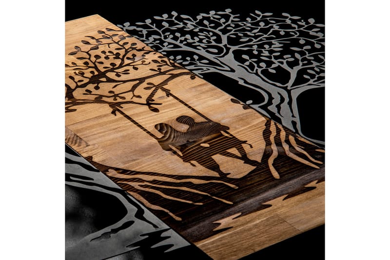 Eva Vægdekor - Sort/Valnød - Boligtilbehør - Vægdekoration - Skilt - Emaljeskilte