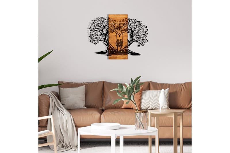 Eva Vægdekor - Sort/Valnød - Boligtilbehør - Vægdekoration - Skilt - Emaljeskilte