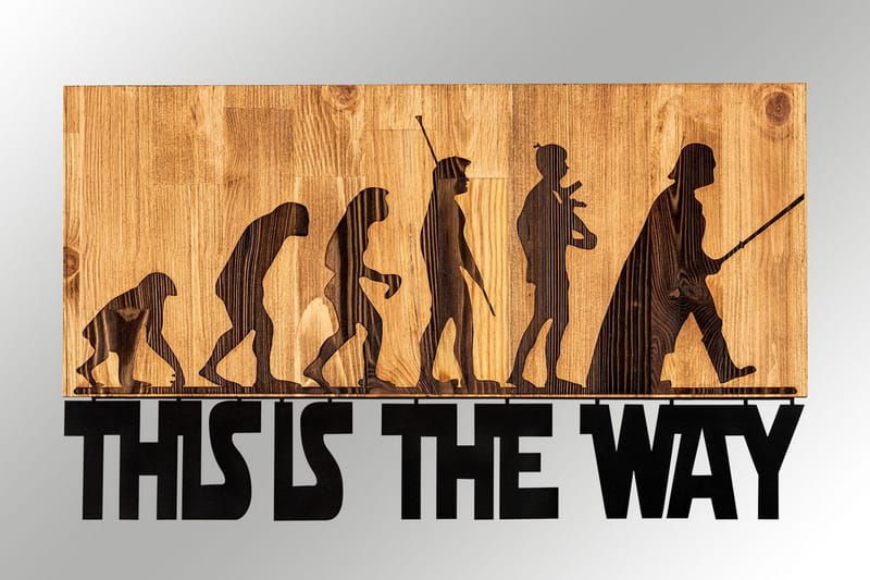 Evolution Vægdekor - Sort/Valnød - Boligtilbehør - Vægdekoration - Skilt - Emaljeskilte