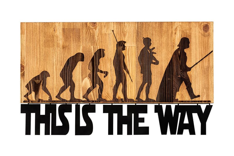 Evolution Vægdekor, Sort/Valnød