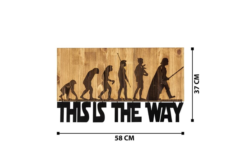 Evolution Vægdekor - Sort/Valnød - Boligtilbehør - Vægdekoration - Skilt - Emaljeskilte