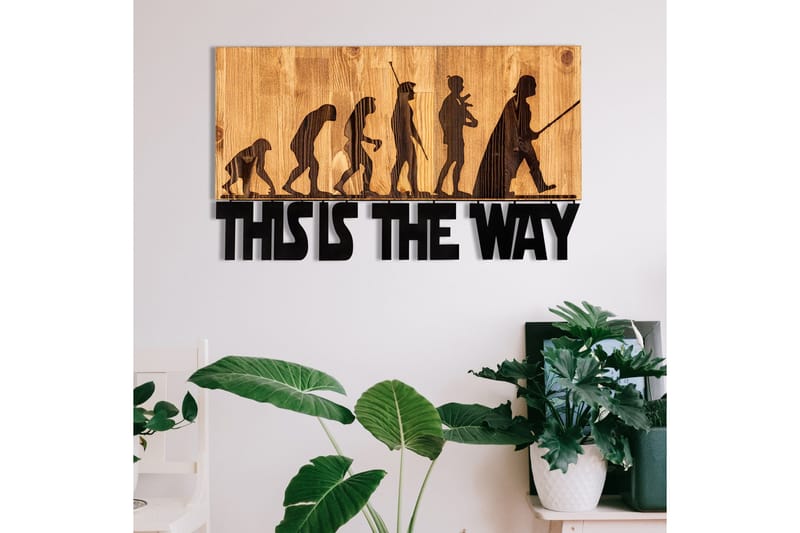 Evolution Vægdekor - Sort/Valnød - Boligtilbehør - Vægdekoration - Skilt - Emaljeskilte