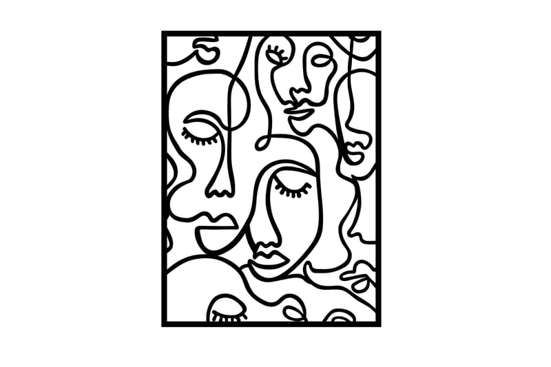 Faces 2 Vægdekor, Sort