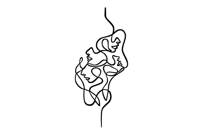 Faces Vægdekor, Sort