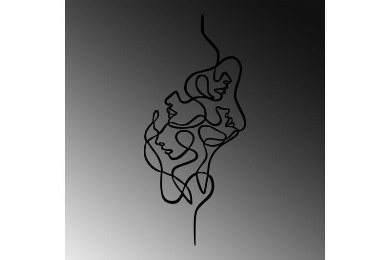 Faces Vægdekor - Sort - Boligtilbehør - Vægdekoration - Skilt - Emaljeskilte