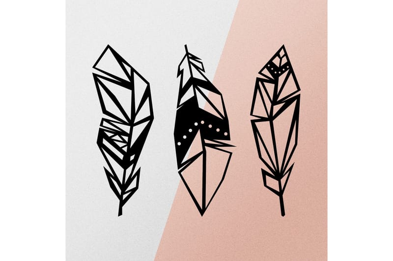 Feather Metal Decor Vægdekor - Sort - Boligtilbehør - Vægdekoration - Skilt - Emaljeskilte