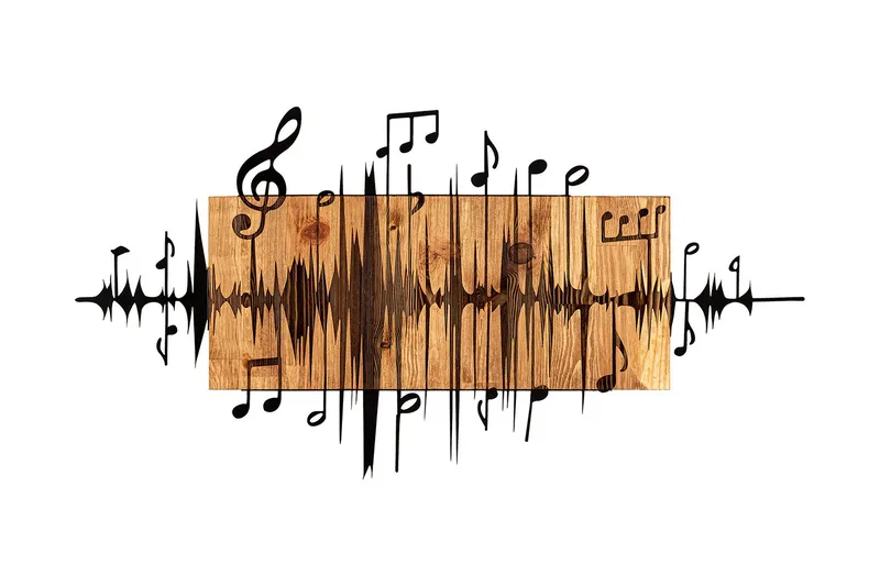 Feel the Rhythm Vægdekor, Sort/Valnød