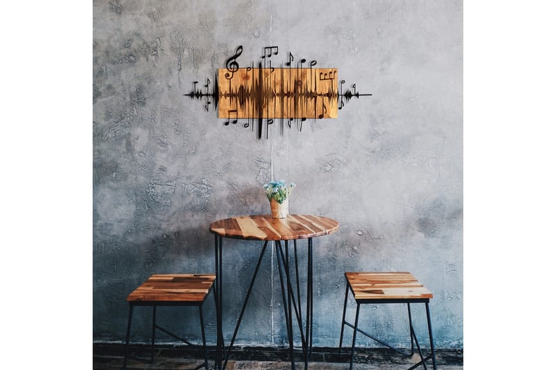 Feel the Rhythm Vægdekor - Sort/Valnød - Boligtilbehør - Vægdekoration - Skilt - Emaljeskilte