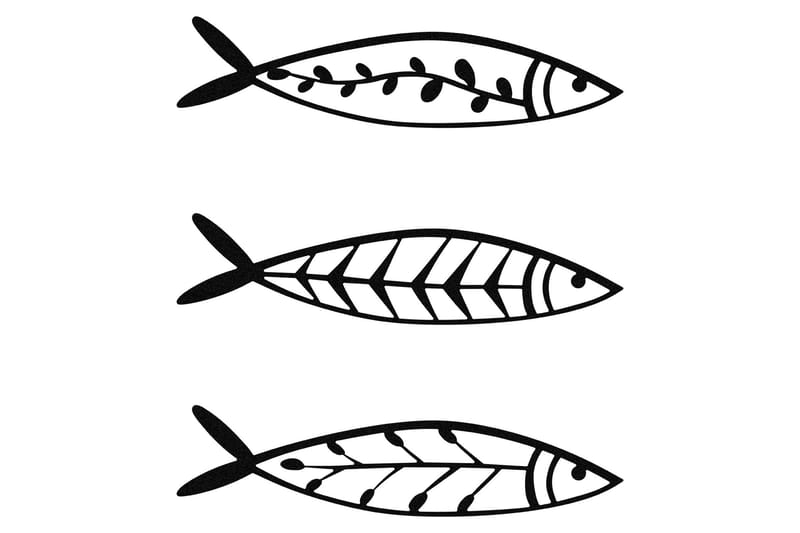 Fish Vægdekor - Sort - Emaljeskilte