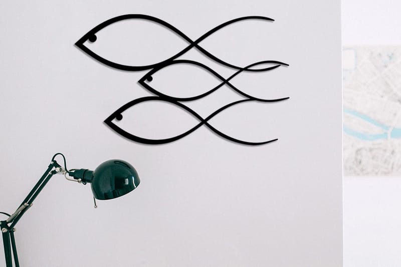 Fish Vægdekor, Sort