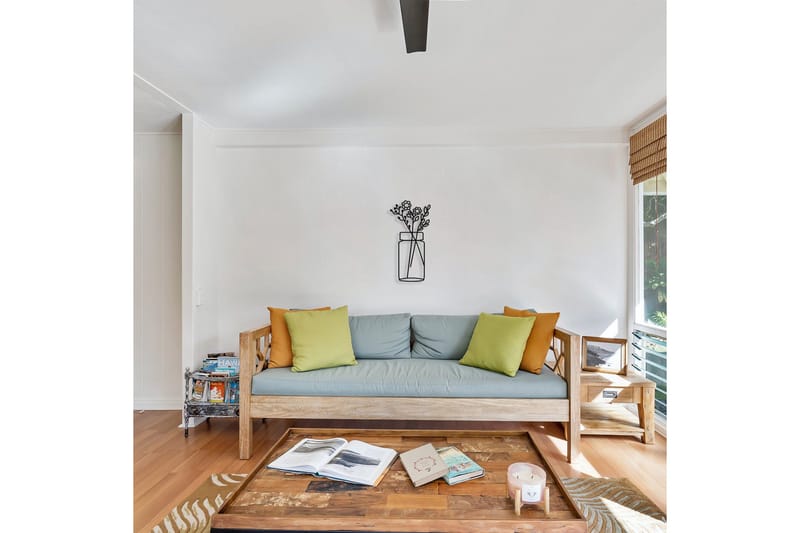 Flower 1 Vægdekor - Sort - Boligtilbehør - Vægdekoration - Skilt - Emaljeskilte