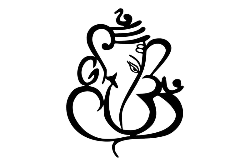 Ganesha Vægdekor - Sort - Boligtilbehør - Vægdekoration - Skilt - Emaljeskilte