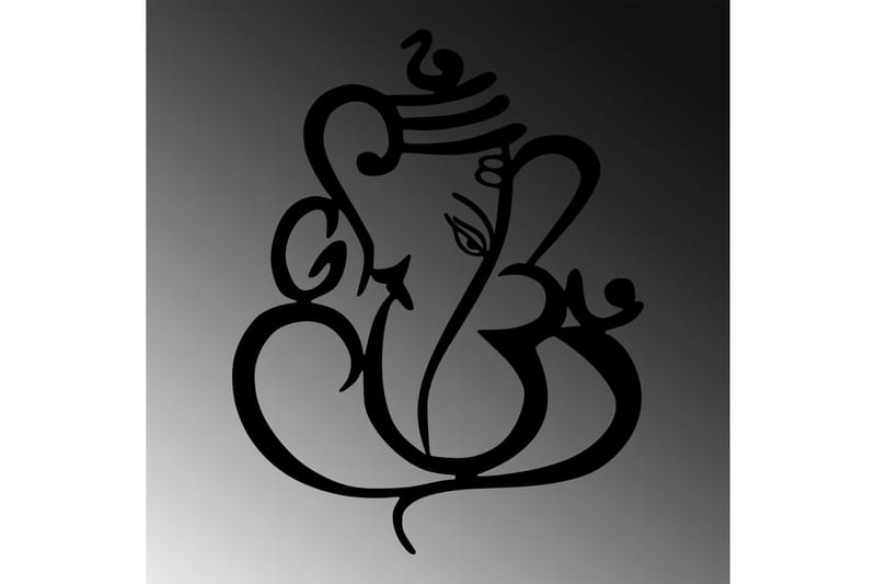 Ganesha Vægdekor - Sort - Boligtilbehør - Vægdekoration - Skilt - Emaljeskilte
