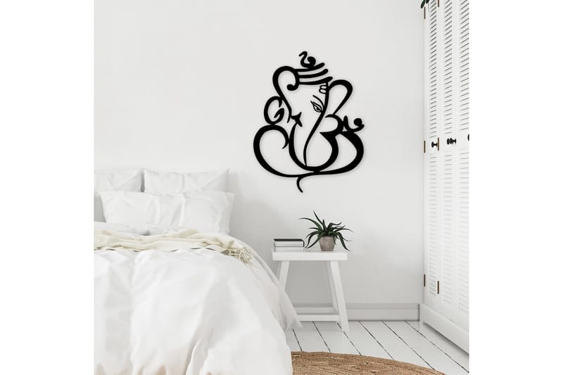 Ganesha Vægdekor - Sort - Boligtilbehør - Vægdekoration - Skilt - Emaljeskilte