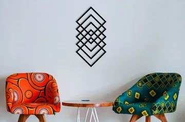 Geometry Vægdekor - Sort - Boligtilbehør - Vægdekoration - Skilt - Emaljeskilte