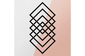 Geometry Vægdekor - Sort - Boligtilbehør - Vægdekoration - Skilt - Emaljeskilte