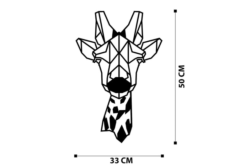 Giraffe Metal Decor Vægdekor - Sort - Boligtilbehør - Vægdekoration - Skilt - Emaljeskilte