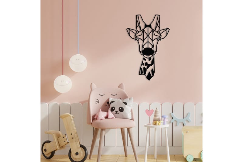 Giraffe Metal Decor Vægdekor - Sort - Boligtilbehør - Vægdekoration - Skilt - Emaljeskilte