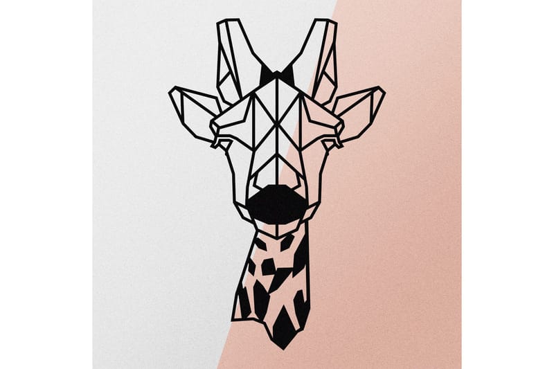 Giraffe Metal Decor Vægdekor - Sort - Boligtilbehør - Vægdekoration - Skilt - Emaljeskilte