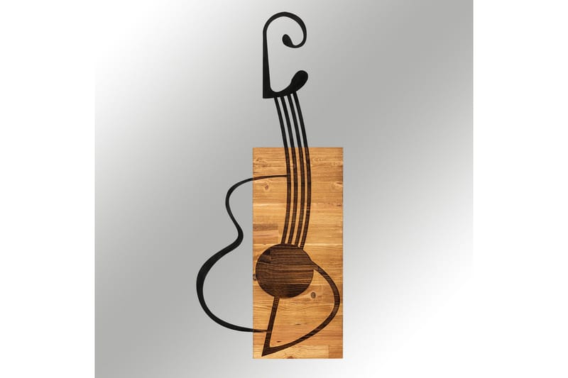 Guitar Vægdekor - Sort/Valnød - Boligtilbehør - Vægdekoration - Skilt - Emaljeskilte