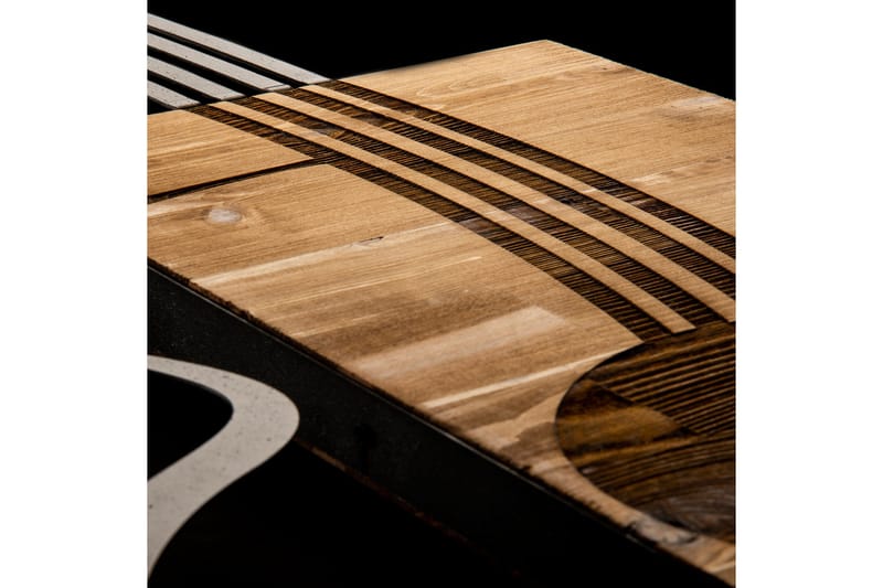 Guitar Vægdekor - Sort/Valnød - Boligtilbehør - Vægdekoration - Skilt - Emaljeskilte