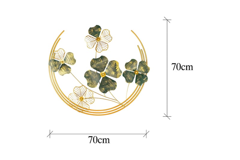 Haiyang Vægdekor - Grøn/Guld - Boligtilbehør - Vægdekoration - Skilt - Emaljeskilte